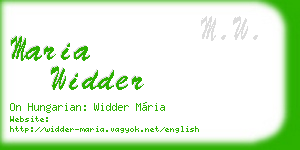 maria widder business card