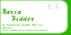 maria widder business card